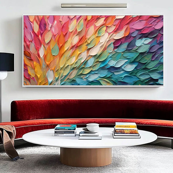 Colorful Abstract Art on Canvas - Fluid Petals I - Hues Art Lab