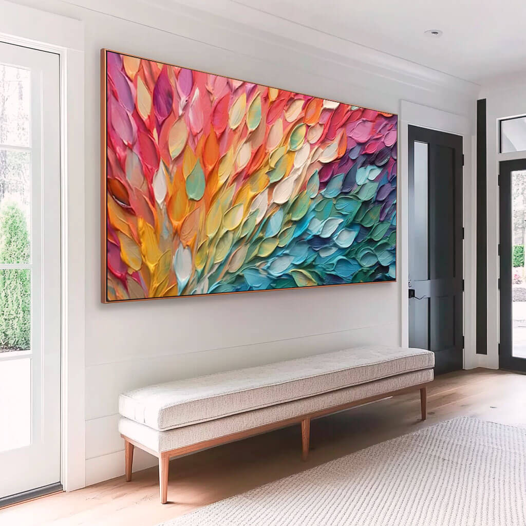 Colorful Abstract Art on Canvas - Fluid Petals I - Hues Art Lab