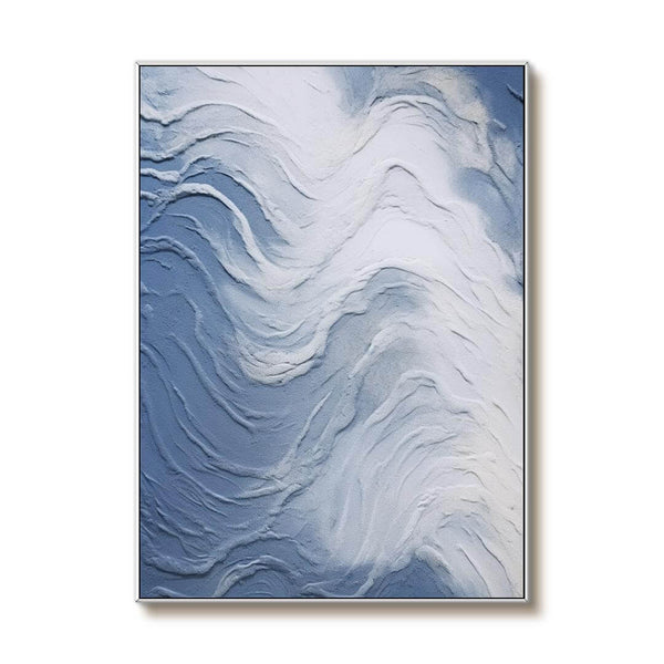 Blue Abstract Textured Wall Art - Fluidity - Hues Art Lab