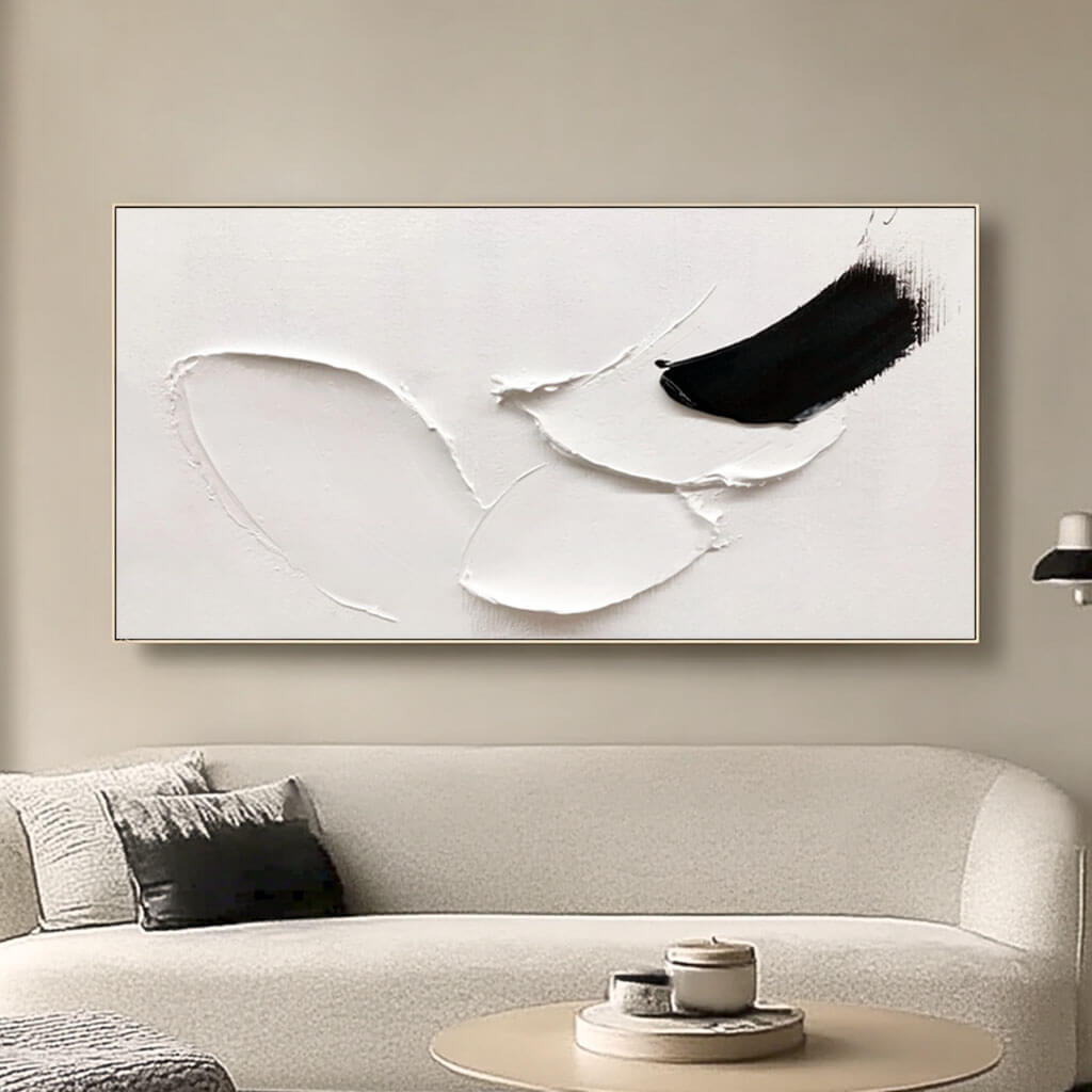 Textured Abstract Minimalist Panoramic Wall Art - Following - Hues Art Lab