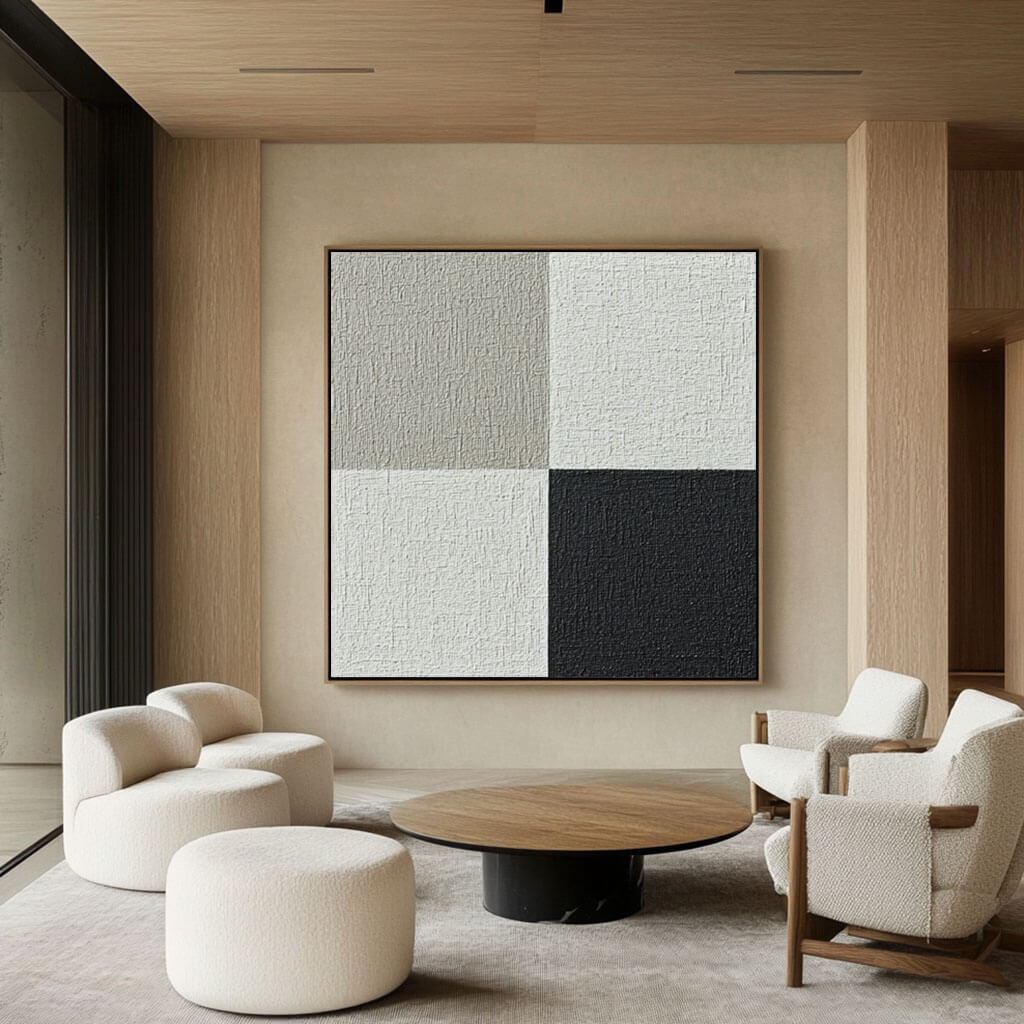 Modern Minimalist Wall Art - Four Squares - Hues Art Lab