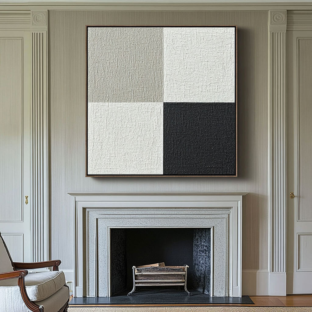 Modern Minimalist Wall Art - Four Squares - Hues Art Lab