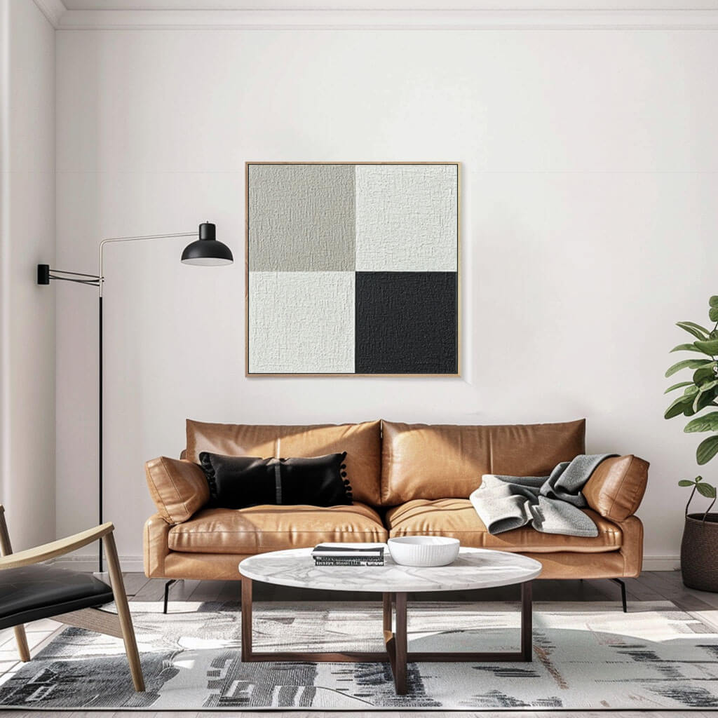 Modern Minimalist Wall Art - Four Squares - Hues Art Lab