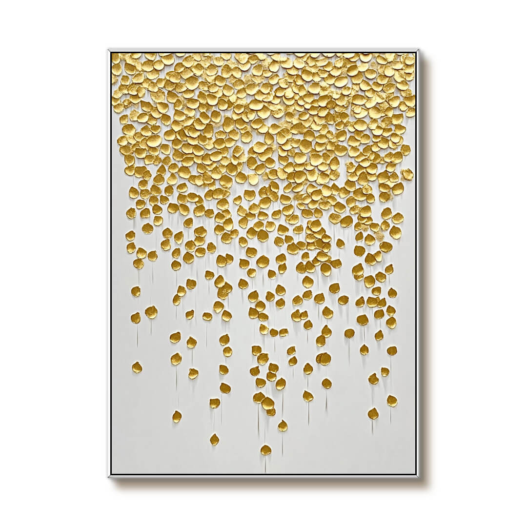 Golden Petal Textured Canvas - Elegant Abstract Wall Art by HuesArtLab - Fragile Beautiful - Hues Art Lab