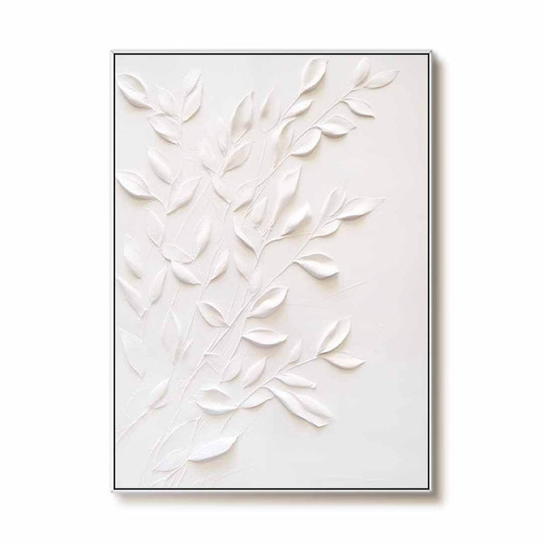 White Modern Flower Art Painting - Garden Journal - Hues Art Lab