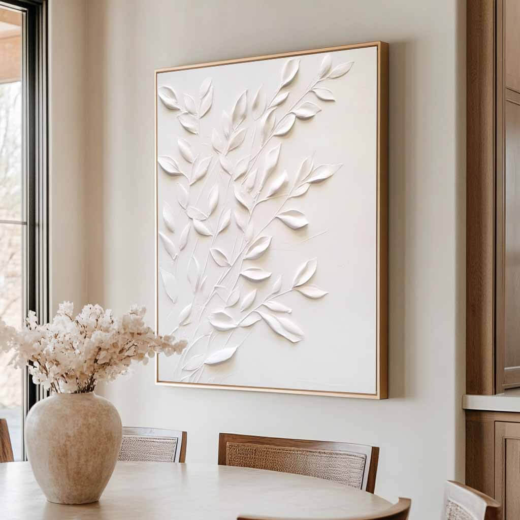 White Modern Flower Art Painting - Garden Journal - Hues Art Lab