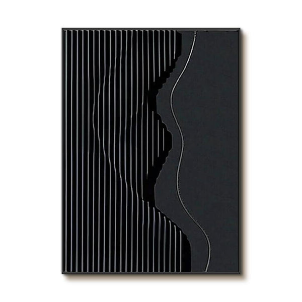 Large Minimalist Textured Wall Art - Geometric Nocturne - Hues Art Lab