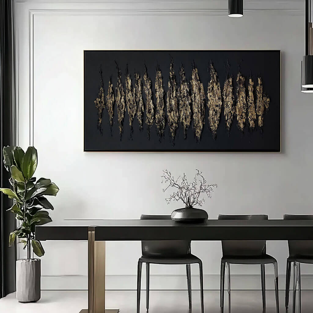 Modern Abstract Wall Art Painting - Golden Fissure - Hues Art Lab