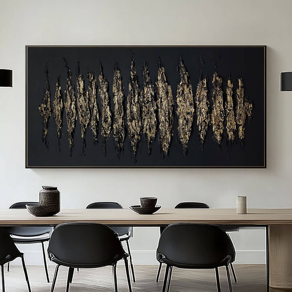 Modern Abstract Wall Art Painting - Golden Fissure - Hues Art Lab