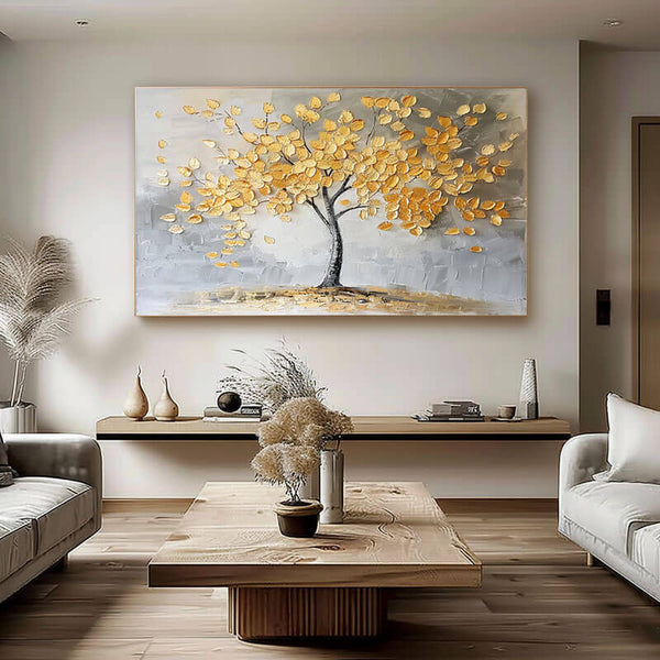 Large Textured Landscape Wall Art Painting - Golden Hour - Hues Art Lab