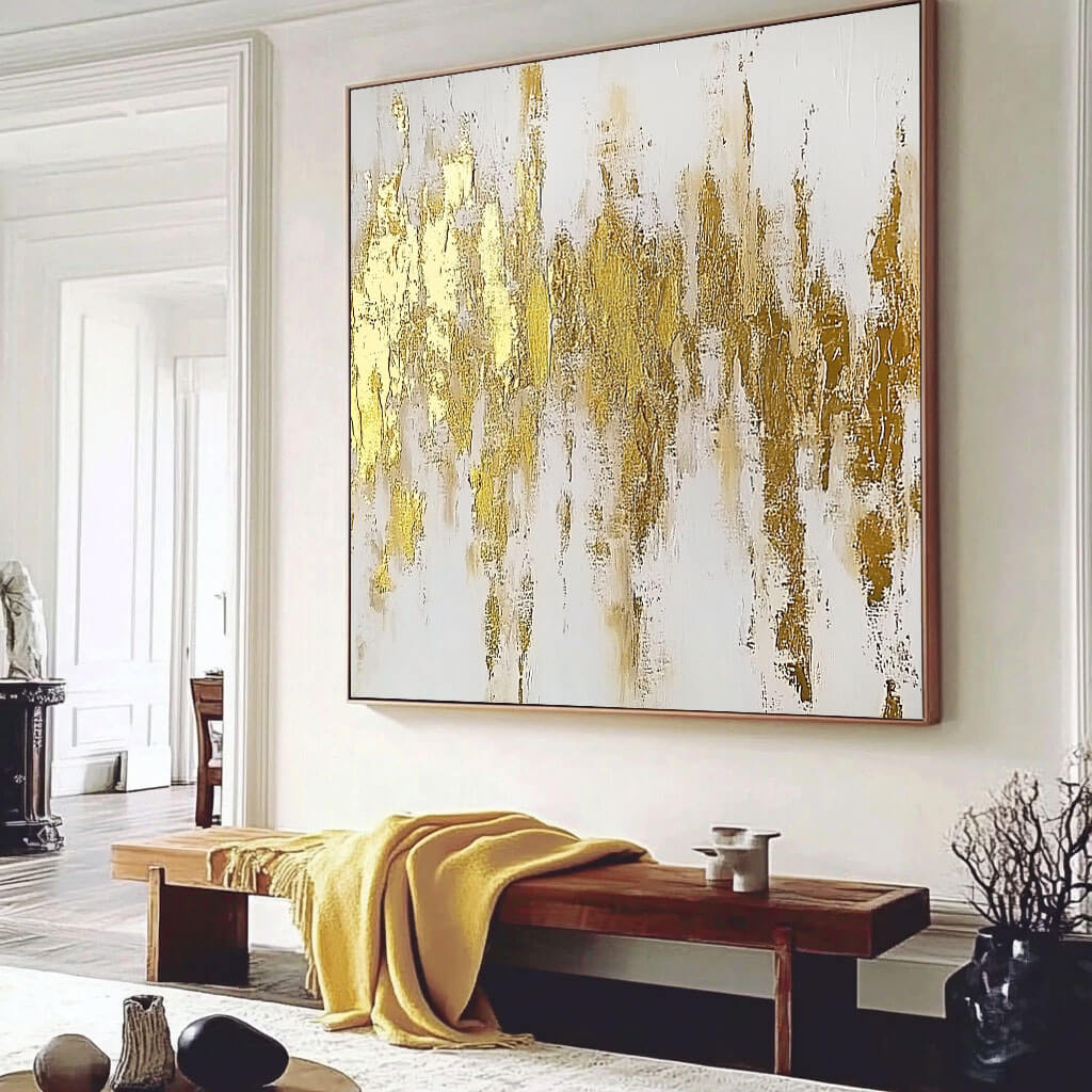 Golden Hues | Contemporary Abstract Wall Decor for Stylish Spaces - Golden Hour - Hues Art Lab