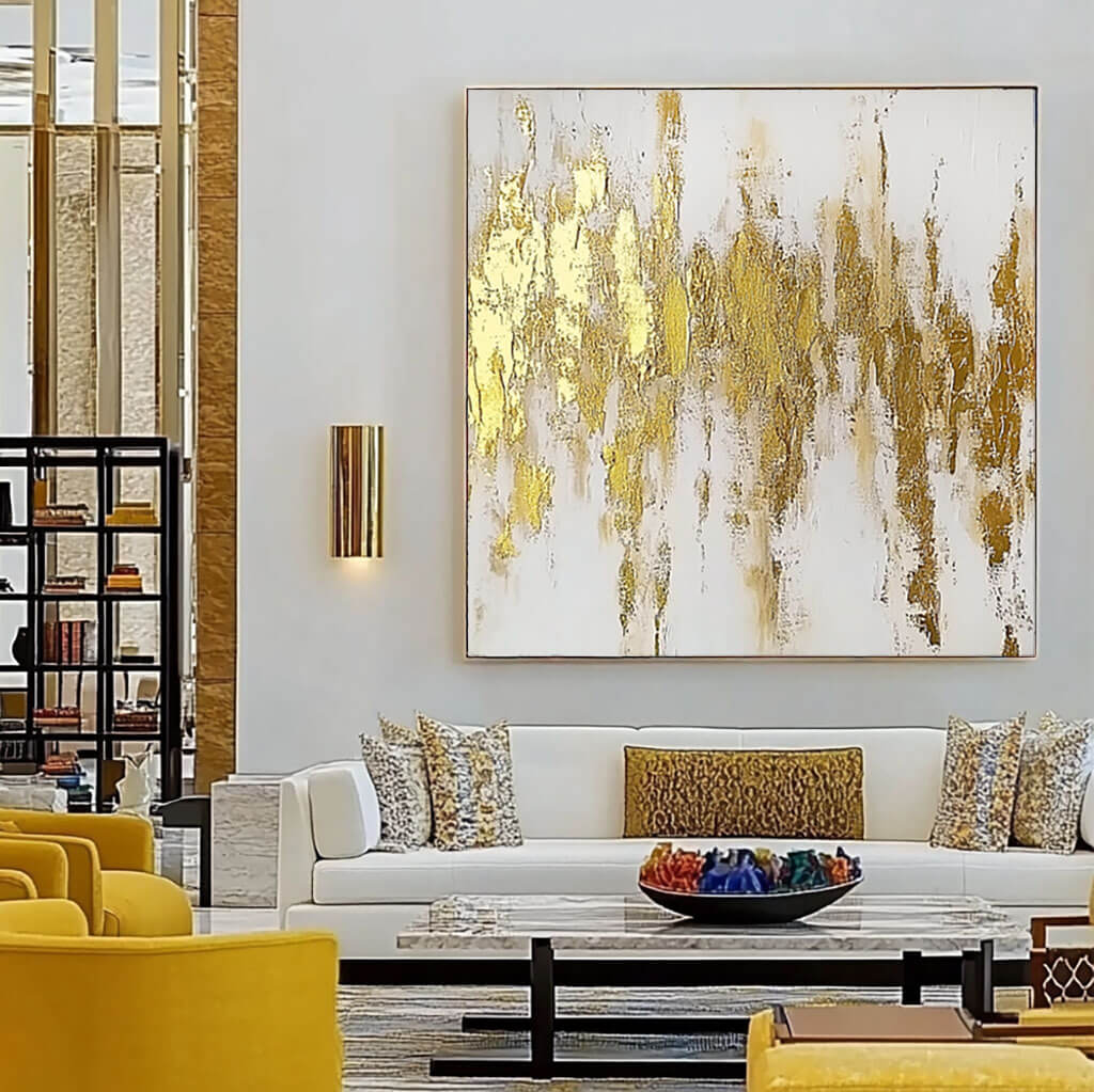 Golden Hues | Contemporary Abstract Wall Decor for Stylish Spaces - Golden Hour - Hues Art Lab