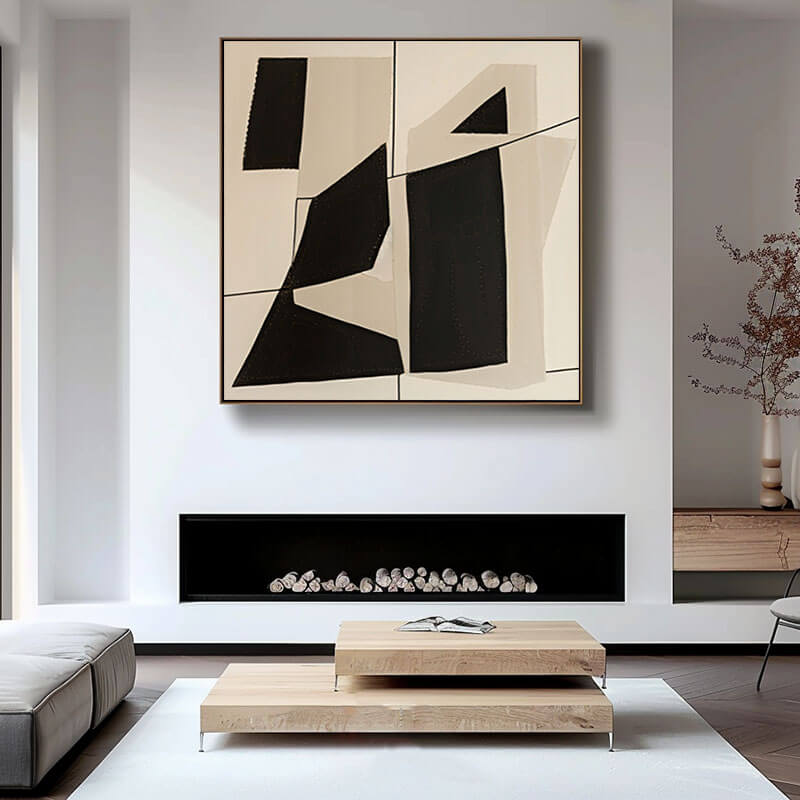 Minimalist Abstract Painting - Graphical I - Hues Art Lab