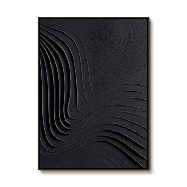 Gravity - Black Minimalist Abstract Wall Art - Hues Art Lab