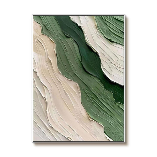 Huge Abstract Minimalist Wall Art - Green Falls - Hues Art Lab