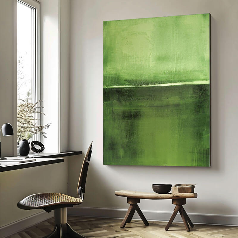 Large Textured Abstract Wall Art - Green Invasion - Hues Art Lab