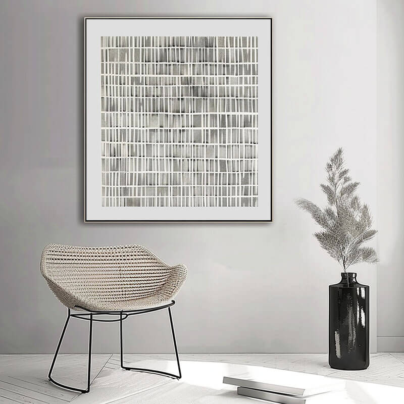 Large Modern Wabi Sabi Wall Art - Grid Of Grit - Hues Art Lab