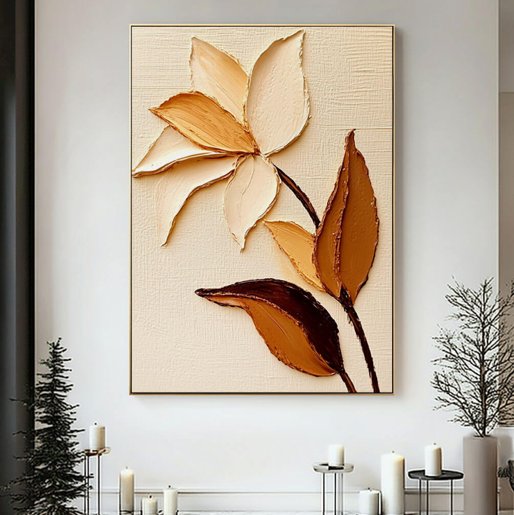 Modern Flower Art Painting - Grow - Hues Art Lab