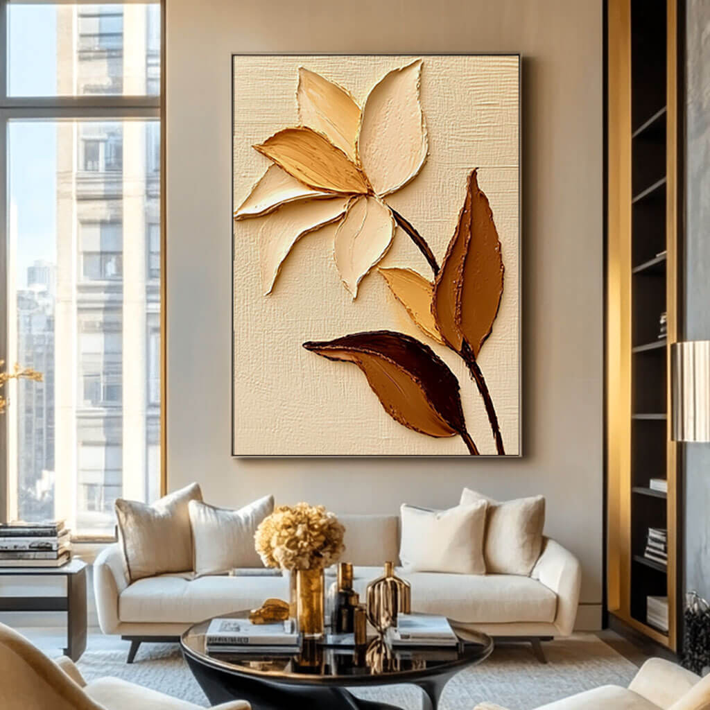 Modern Flower Art Painting - Grow - Hues Art Lab