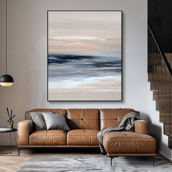 Hazy Blue Skyline - Landscape Abstract Wall Art - Hues Art Lab