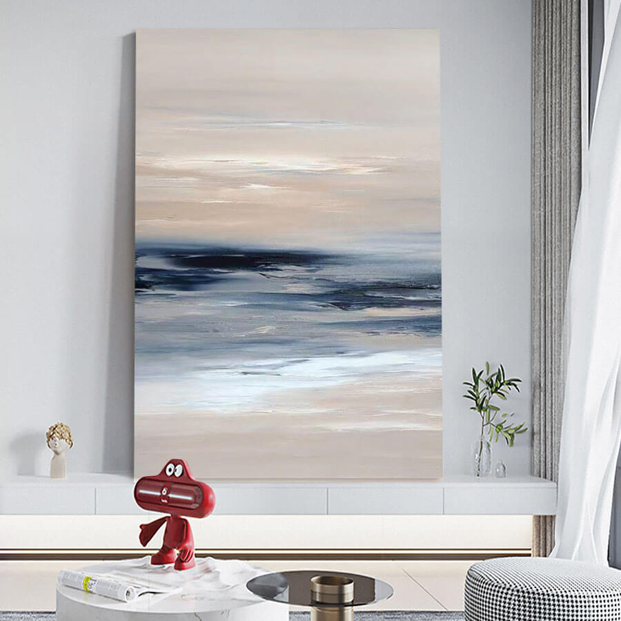 Hazy Blue Skyline - Landscape Abstract Wall Art - Hues Art Lab