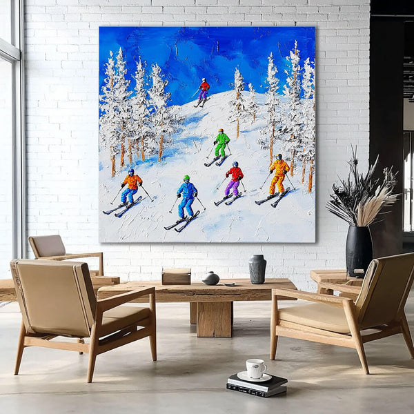 Hit the Slopes I - Textured Abstract Art Painting