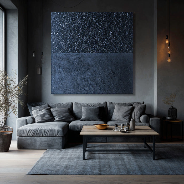 Icon of No Light hand painted abstract textured oil painting by Hues Art Lab