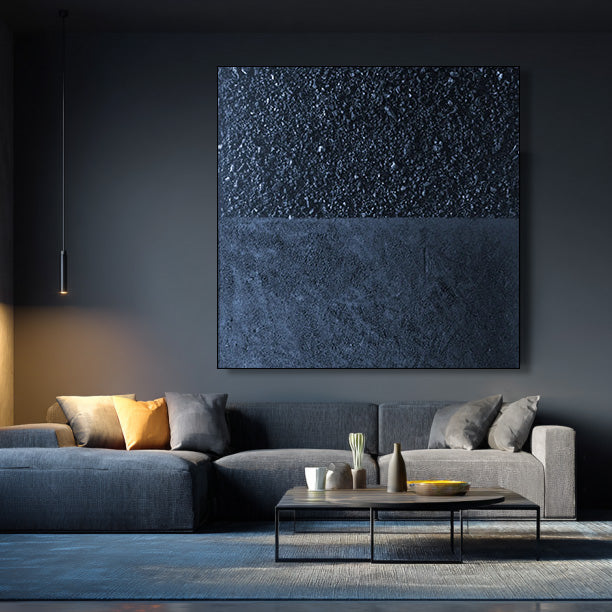 Icon of No Light framed abstract canvas print styled in a modern room