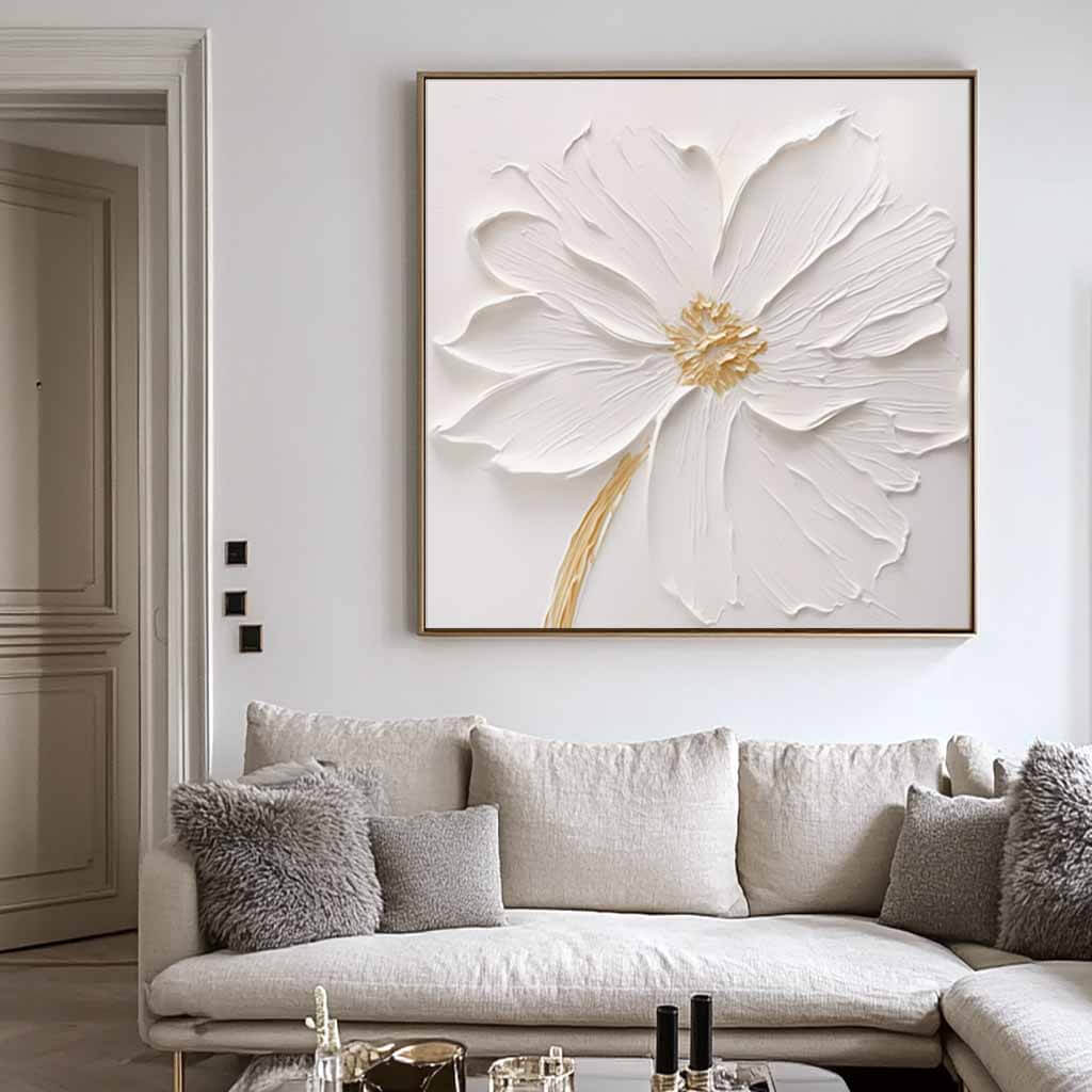 White Modern Abstract Wall Art Painting - In Your Dreams - Hues Art Lab