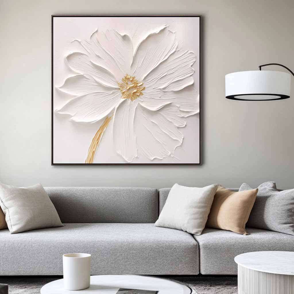 White Modern Abstract Wall Art Painting - In Your Dreams - Hues Art Lab