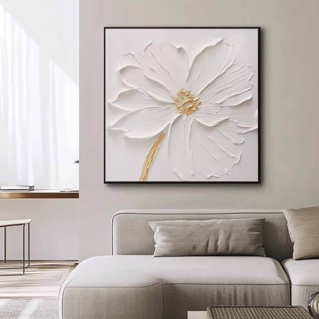 White Modern Abstract Wall Art Painting - In Your Dreams - Hues Art Lab