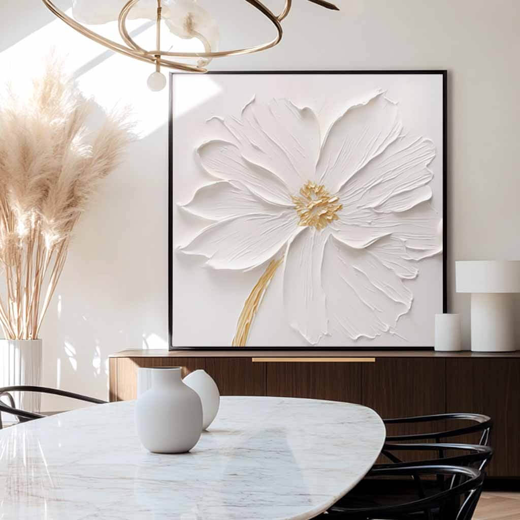 White Modern Abstract Wall Art Painting - In Your Dreams - Hues Art Lab