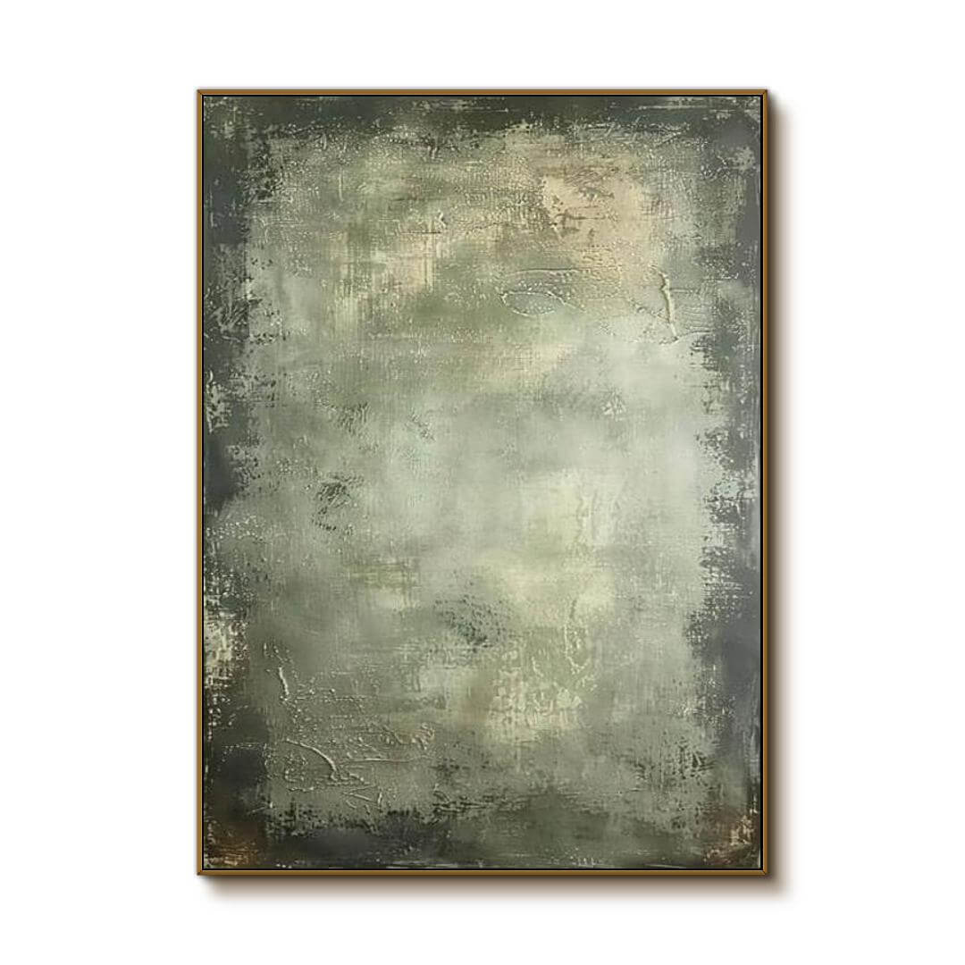 Green Abstract Canvas Painting - Incognito I - Hues Art Lab