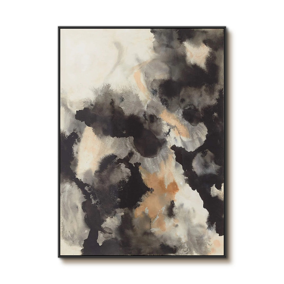 Ink Flowing Clouds earth tone artwork with flowing ink cloud forms