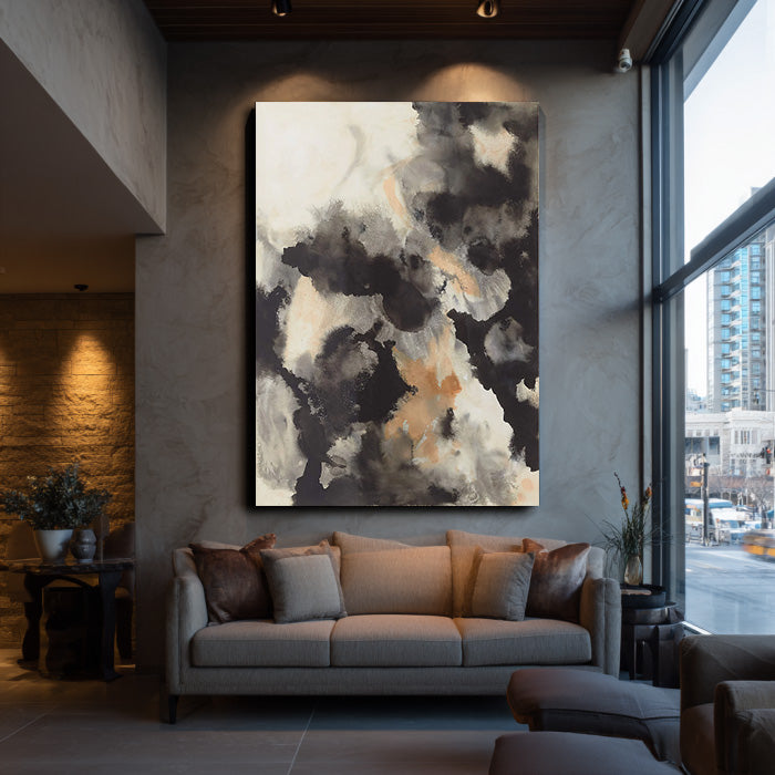 Ink Flowing Clouds gallery view of earth tone abstract canvas art