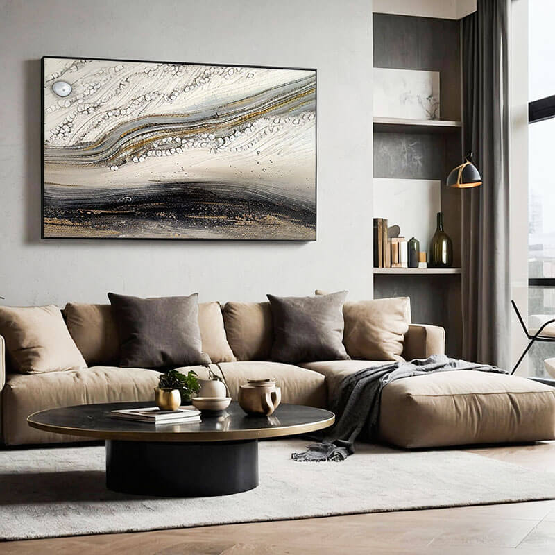 Large Abstract Canvas Art - Interstellar Dust - Hues Art Lab