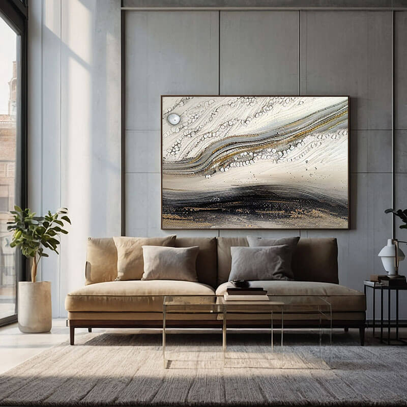 Large Abstract Canvas Art - Interstellar Dust - Hues Art Lab