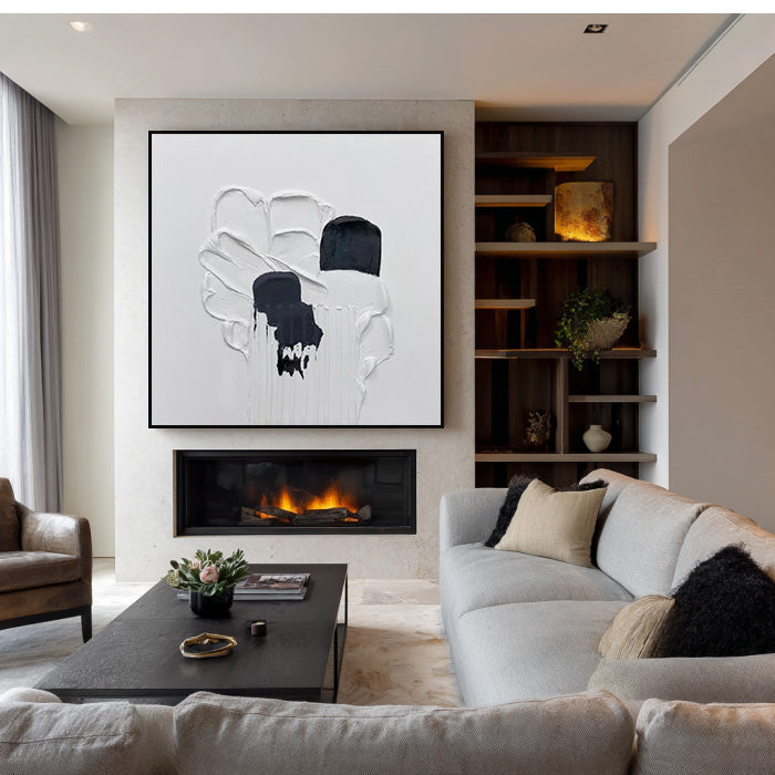 Intertwining of White and Black gallery view of black white canvas art