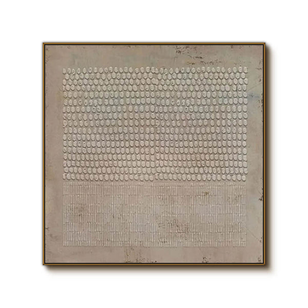 Beige Abstract Wall Art Painting - Invariable - Huesartlab