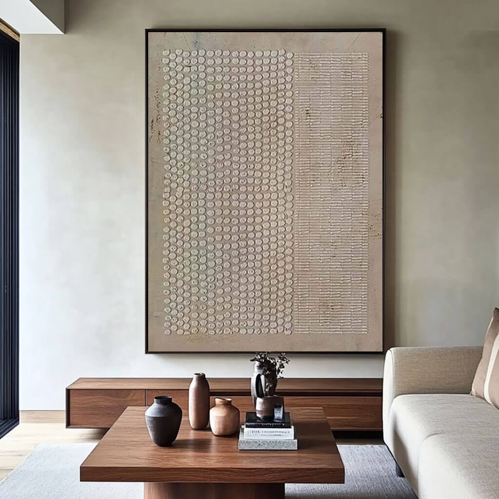 Neutral Toned Abstract Textured Contemporary Wall Art Painting for Home Decor   - Invariable I - Hues Art Lab