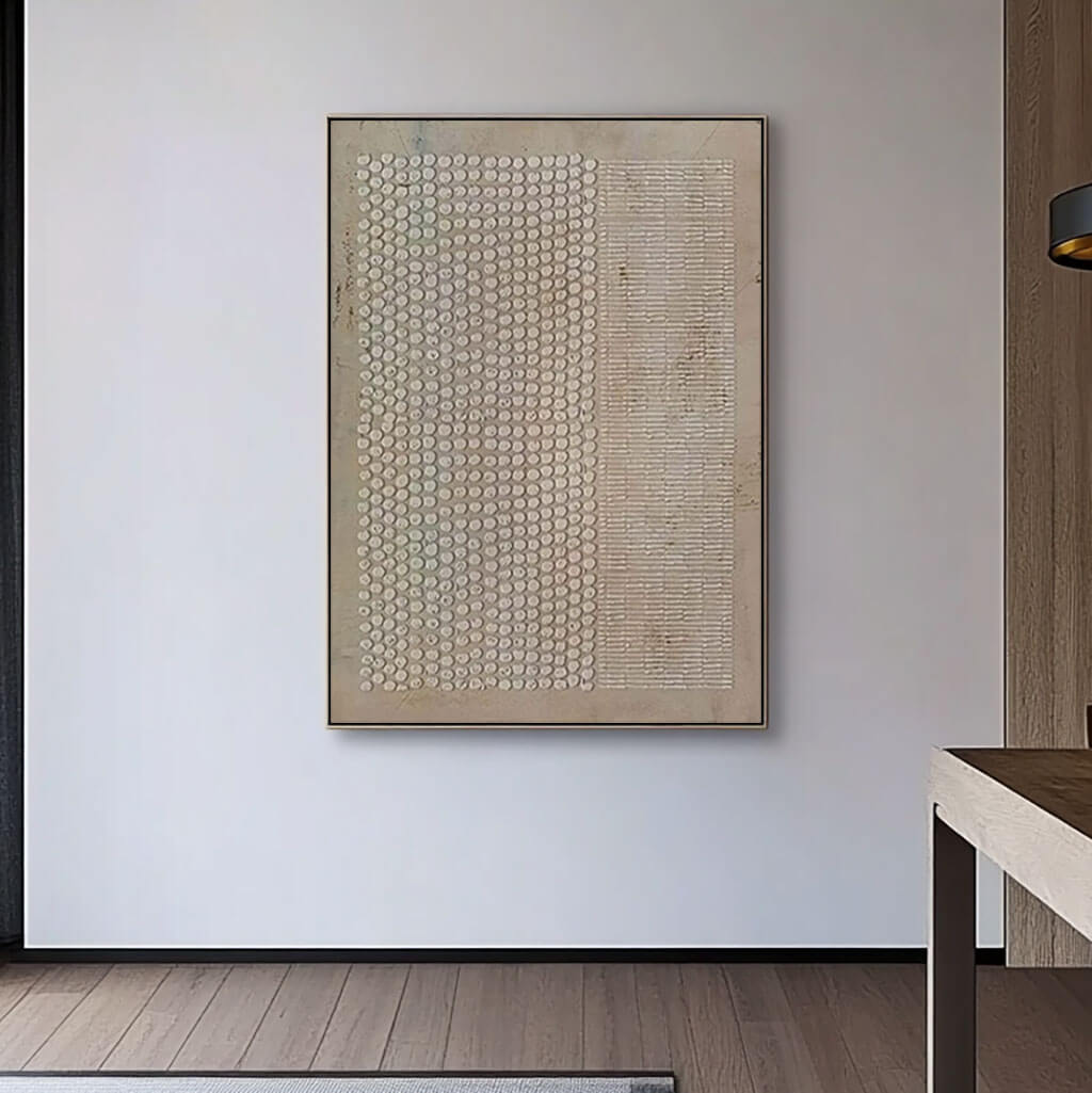 Neutral Toned Abstract Textured Contemporary Wall Art Painting for Home Decor   - Invariable I - Hues Art Lab