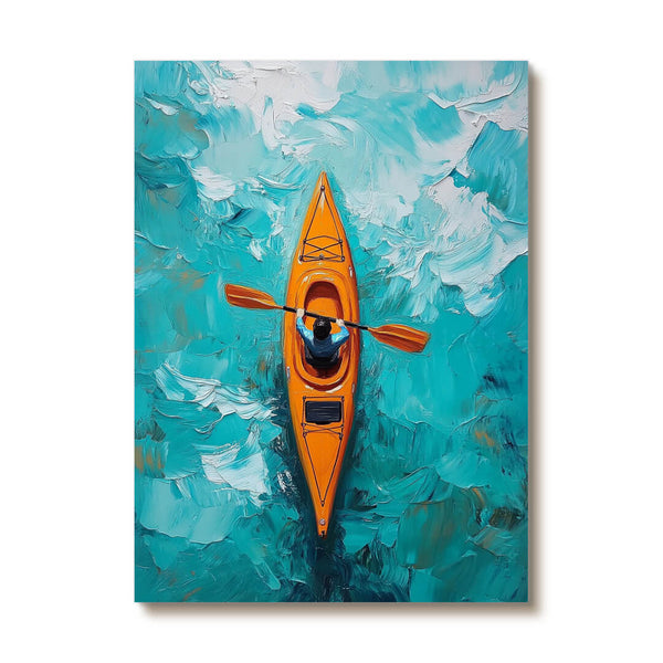 Seascape Wall Art Painting - Kayakers - Hues Art Lab