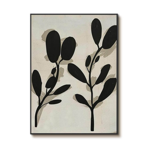 Large Botanical Wall Art Painting - Leaf - Hues Art Lab