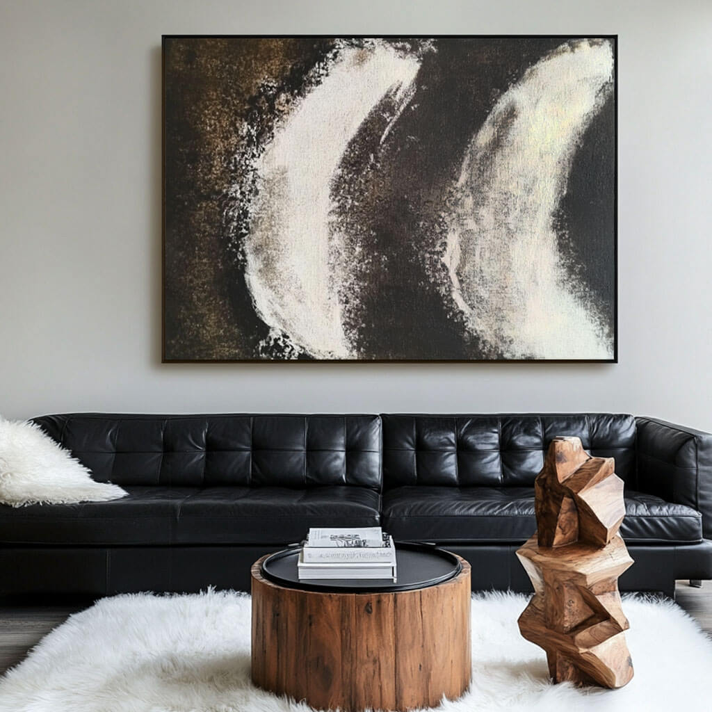 Large Abstract Art Painting on Canvas - Left Parenthesis - Hues Art Lab