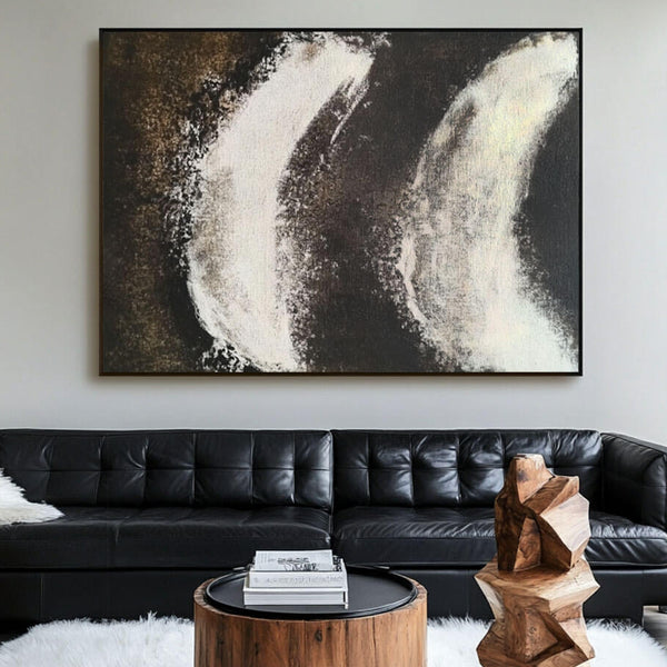 Large Abstract Art Painting on Canvas - Left Parenthesis - Hues Art Lab