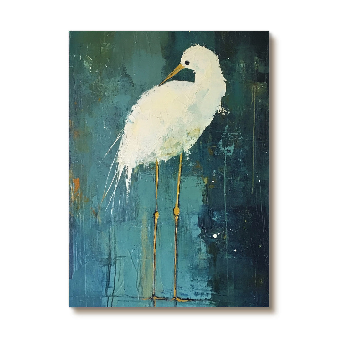 Light of the Marsh marsh landscape artwork with white heron and soft light