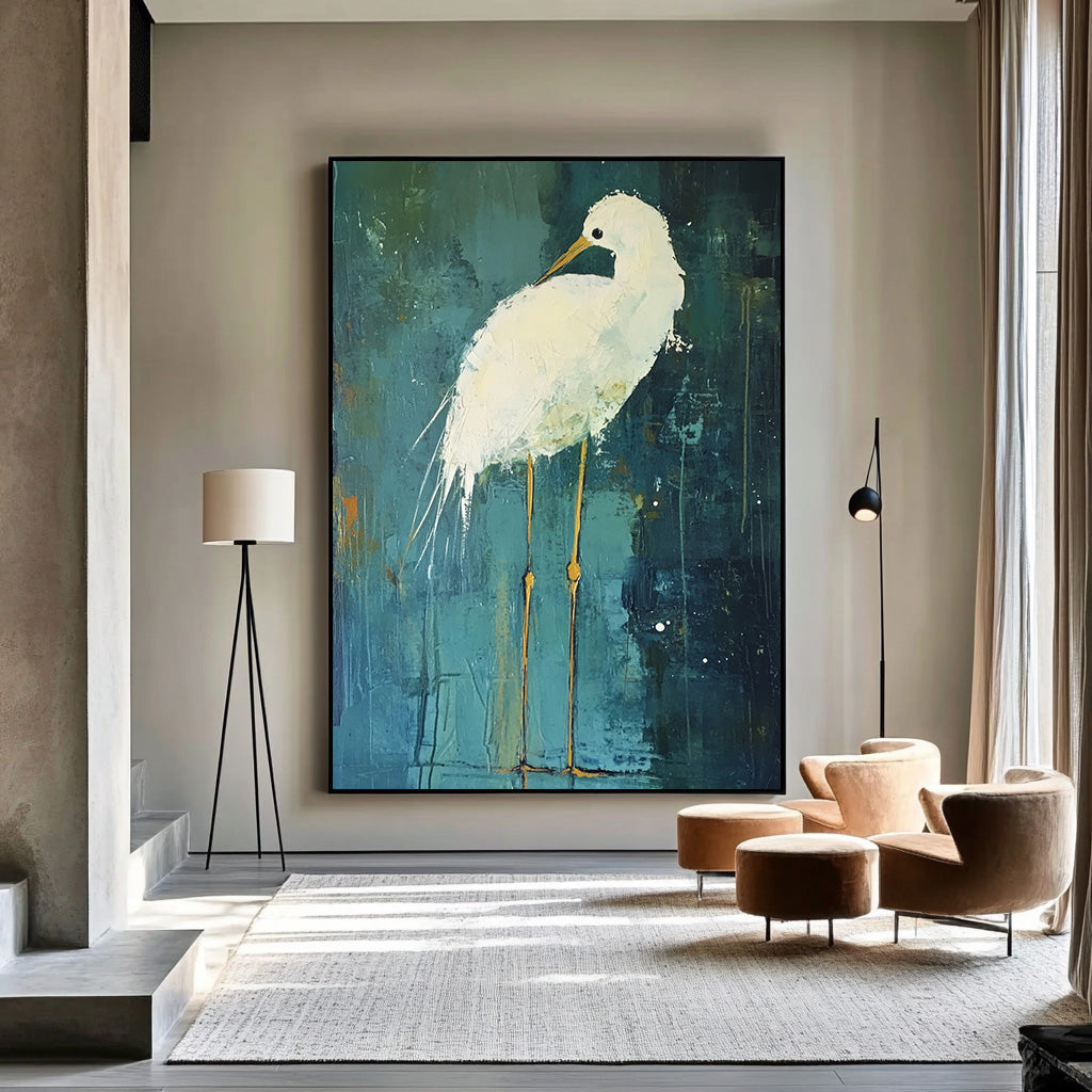 Light of the Marsh gallery view of white heron landscape canvas art