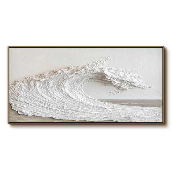 Majestic Waves - Plaster Textured Canvas Art Painting