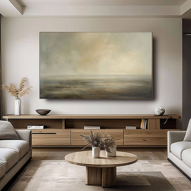 Huge Original Abstract Canvas Art - Misty Horizon - Hues Art Lab