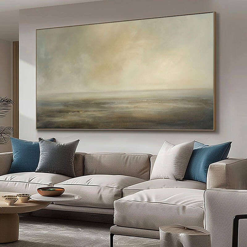 Huge Original Abstract Canvas Art - Misty Horizon - Hues Art Lab